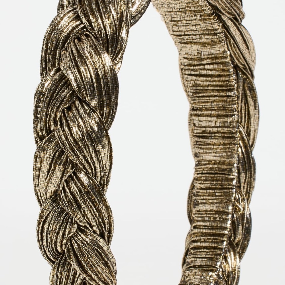ISO! Loeffler Randall Metallic Braided Headband in Gold - Picture 3 of 3